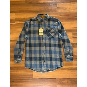 Gioberti Long Sleeve Button Down Brush Flannel Blue Gray Men's Size Small S